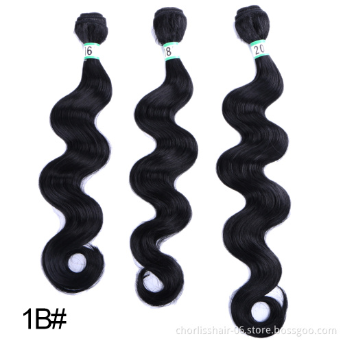 Wholesale Natural ombre Body Wave Hair Bundles Black Curly Weave Wavy Synthetic Hair Extensions For Women Hair Bundles